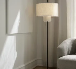 Lampadaire, Margin, beige, Ø46cm, H153cm - New Works