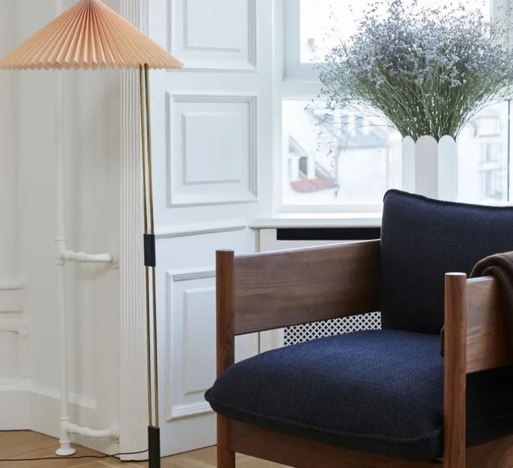 Lampadaire, Matin, orange pêche, LED, dim, 2600K, 420 lm, L50cm, H129cm - HAY