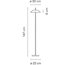 Lampadaire, Mayfair, terracotta, LED, 2700K, 1841lm, Ø30cm, H147cm - Vibia