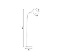 Lampadaire, Me, bleu pétrol, LED, dim, 3000k, 1200lm, L25cm, H135cm - Northern