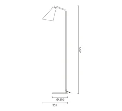 Lampadaire, Miller, laiton noir satiné, L21cm, H120cm - Rubn
