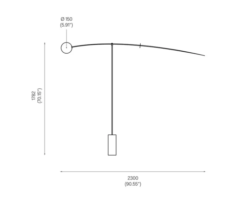 Lampadaire, Mobile Chandelier 5, noir, LED, 2700K, 800 lm, L230cm, H178,2cm - Anastassiades Studio