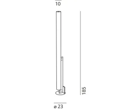 Lampadaire, Model-T, noir brillant, LED, dim, 2700K, 6600 lm, Ø23cm, H185cm - KDLN