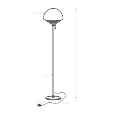 Lampadaire, Motown, blanc, Ø36cm, H150cm - Herstal