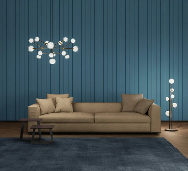 Lampadaire, Nabila 552.66, noir matt, laiton brossé et verre transparent, IP40, L33cm, H140cm - Tooy