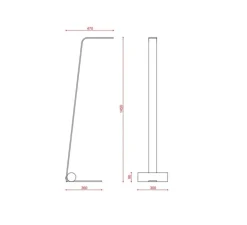 Lampadaire, Nastro 563.61, beige, noir texturé, IP40, LED, dim, 2700K, 1100 lm, L30cm, H145cm - Tooy