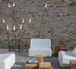 Lampadaire, Nilo, extérieur, blanc et noir, IP65, LED, 2700K, 410 lm, L11,5cm, H220cm - Karman