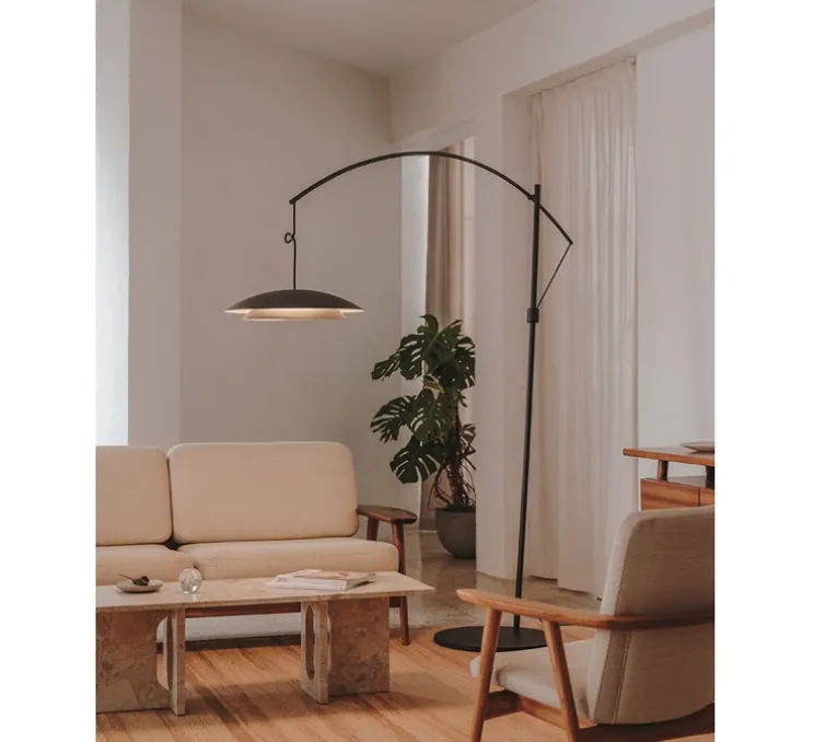 Lampadaire, Noway Big, noir, or, LED, dim, 3000K, 813 lm, L240cm, H320cm - LEDS C4