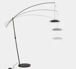 Lampadaire, Noway Big, noir, or, LED, dim, 3000K, 813 lm, L240cm, H320cm - LEDS C4