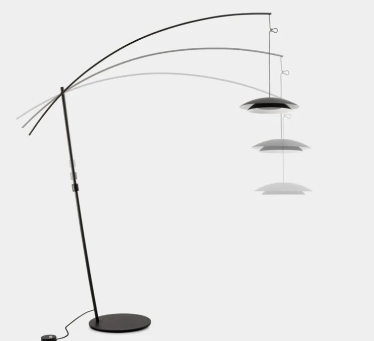 Lampadaire, Noway Big, noir, or, LED, dim, 3000K, 813 lm, L240cm, H320cm - LEDS C4