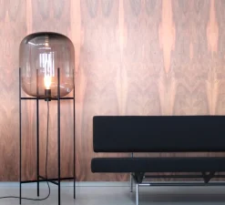 Lampadaire, Oda Big, verre fumé, gris, H140cm - PULPO