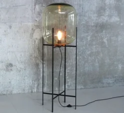 Lampadaire, Oda Big, verre fumé, ambre, H140cm - PULPO