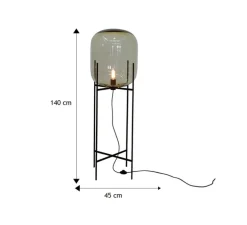 Lampadaire, Oda Big, verre fumé, ambre, H140cm - PULPO