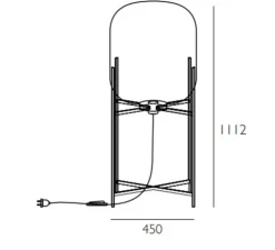 Lampadaire, Oda in Between, verre gris fumé, noir, Ø45cm, H111,2cm - Pulpo