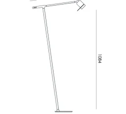 Lampadaire, One + Floor, gris, LED, 2700K, 245 lm, L46cm, H108,4cm - Tonone