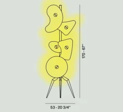 Lampadaire, Orbital, blanc, Ø53cm, H170cm - Foscarini
