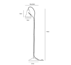 Lampadaire, Original 1227 mini, lin, Ø15cm, H153cm - ANGLEPOISE