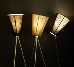 Lampadaire, Oslo Wood, beige, acier, H165cm - Northern