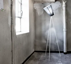 Lampadaire, Oslo Wood, bleu, blanc, H165cm - Northern