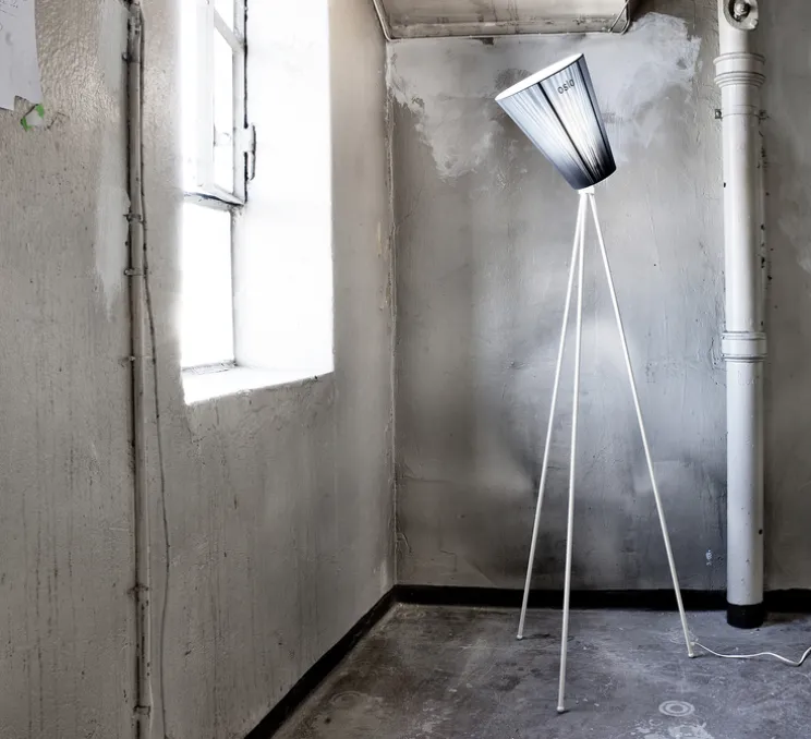 Lampadaire, Oslo Wood, bleu, blanc, H165cm - Northern