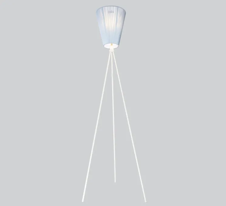 Lampadaire, Oslo Wood, bleu, blanc, H165cm - Northern