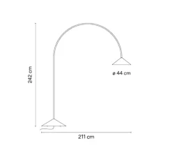 Lampadaire, Out, 4275, noir graphite, IP65, LED, dim, Dali, 2700K, 1362 lm, L44cm, H242cm - Vibia