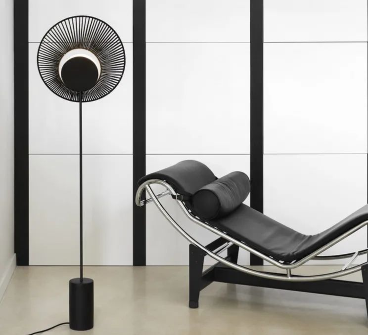 Lampadaire, Oyster, noir, Ø40cm, H154cm - Forestier