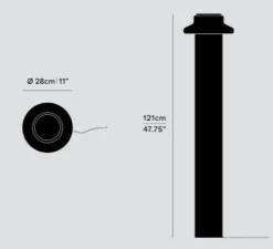 Lampadaire, Pace 28, vert d'eau, LED, dim, 1800-3000K, Ø28cm, H121cm - A-N-D