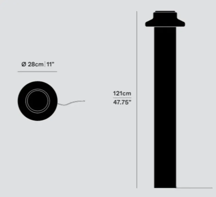 Lampadaire, Pace 28, vert d'eau, LED, dim, 1800-3000K, Ø28cm, H121cm - A-N-D