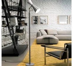 Lampadaire, Parliament, gris, blanc, Ø26cm, H180cm - Nemo Lighting