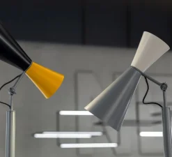 Lampadaire, Parliament, gris, blanc, Ø26cm, H180cm - Nemo Lighting