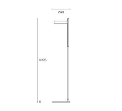 Lampadaire, Pastille F2, noir graphite, LED, 2700K, 690lm, Ø24cm, H109,5cm - Wastberg