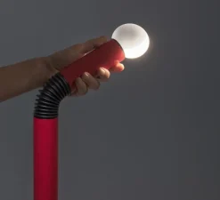 Lampadaire, Periscopio, rouge, Ø25cm, H133,1cm - Stilnovo