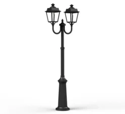Lampadaire, Place des Vosges 1 Évolution Modèle 13, noir foncé, IP65, L64,7cm, H200cm-Roger Pradier