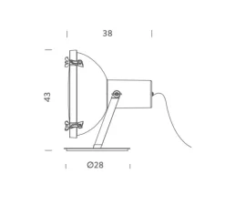 Lampadaire, Projecteur 365, moka, L43cm, H43cm - Nemo Lighting