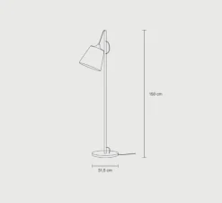 Lampadaire, Pull, blanc, chêne, H150cm, Ø31,5cm - Muuto