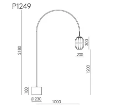 Lampadaire, Pull, P1249, vieil or, L23cm, H218cm - Aromas del Campo