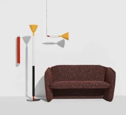 Lampadaire, Pyl, jaune, blanc, noir et rouge, LED, dim, 2700K, 1150 lm, Ø33cm, H180cm - Petite Friture