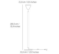 Lampadaire, Pyl, jaune, blanc, noir et rouge, LED, dim, 2700K, 1150 lm, Ø33cm, H180cm - Petite Friture