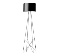 Lampadaire, Ray Floor 2, noir, chrome, Ø43cm, H171cm - Flos