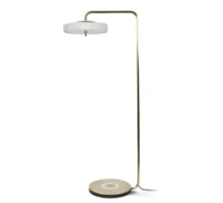 Lampadaire, Revolve, blanc, or, LED, 2700K, Ø35cm, H140cm - Bert Frank