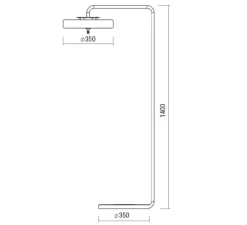 Lampadaire, Revolve, blanc, or, LED, 2700K, Ø35cm, H140cm - Bert Frank