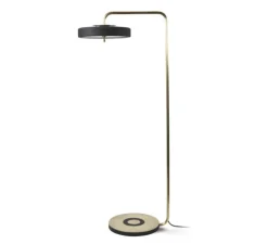 Lampadaire, Revolve, noir et or, LED, Ø35cm, H140cm - Bert Frank