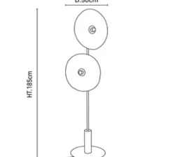 Lampadaire, Rivage 2L, naturel, Ø50cm, H185cm - Market Set
