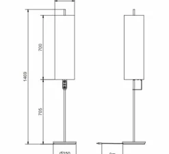 Lampadaire, RooMate, Bronze metallique, blanc, LED, dim, 2700-4100K, 1790 lm, Ø21,5cm, H146,8cm - Belid