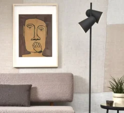 Lampadaire, Salamanca 2 , noir, Ø28cm, H145cm - It's about Romi