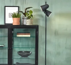 Lampadaire, Salamanca 2 , noir, Ø28cm, H145cm - It's about Romi