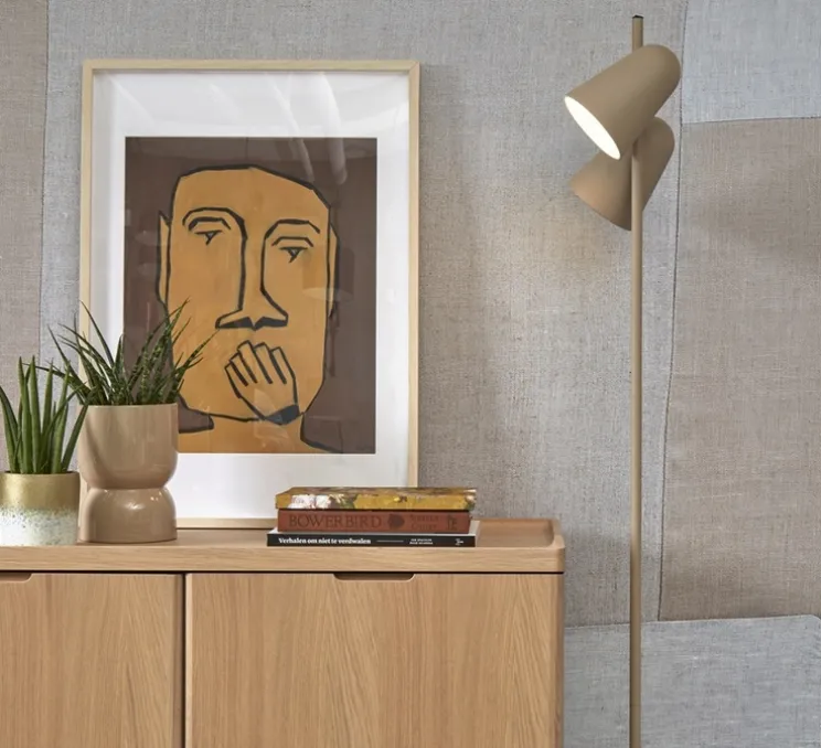 Lampadaire, Salamanca 2 , sable, Ø28cm, H145cm - It's about Romi