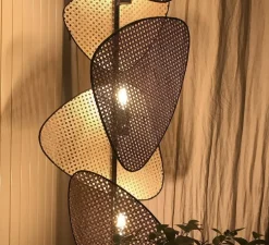 Lampadaire, Screen, Cannage naturel, L50cm, H179cm - MARKET SET