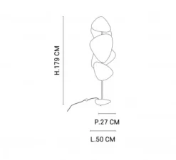 Lampadaire, Screen, Cannage naturel, L50cm, H179cm - MARKET SET